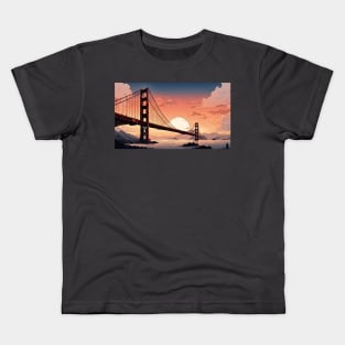 Golden Gate Bridge at Sunset Kids T-Shirt